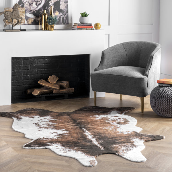 Mello Faux Cowhide Brown/Ivory/Grey Rug